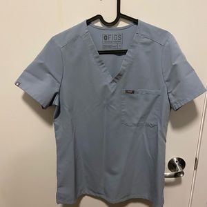 Figs scrub set top/bottom light blue